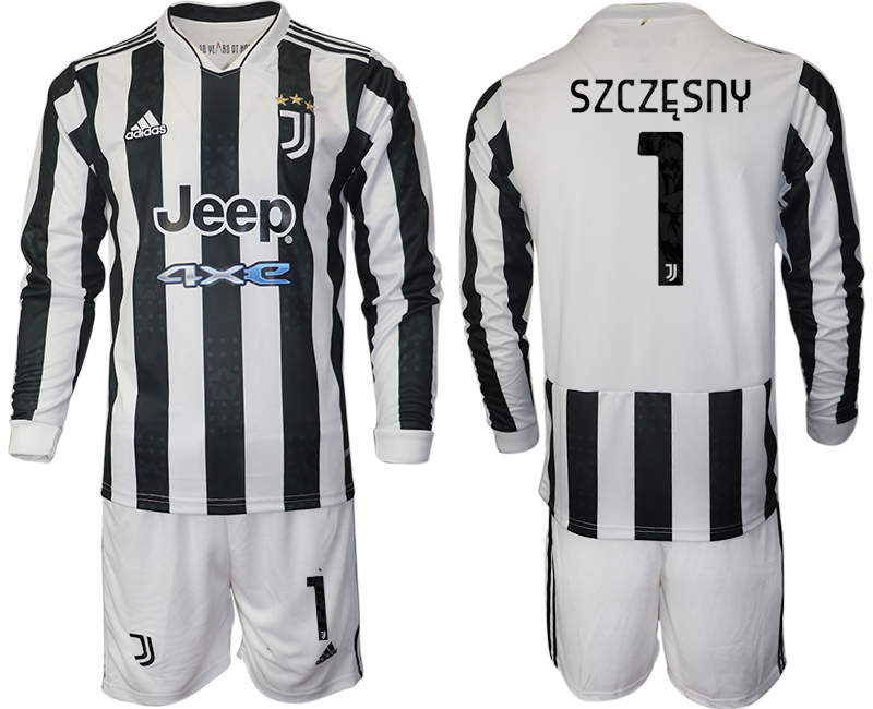 Men 2021-2022 Club Juventus home white Long Sleeve #1 Adidas Soccer Jersey